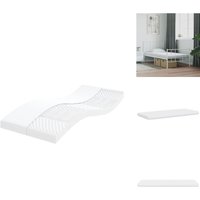 Vidaxl - Schaumstoffmatratze Weiß 90x200 cm 7-Zonen Härtegrad 20 ild - Schaumstoffmatratze - Matratze 90x200 - Einzelbett - 7 Zonen Matratze - Weiche Vidaxl - Schaumstoffmatratze Weiß 90x200 cm 7-Zonen Härtegrad 20 ild - Schaumstoffmatratze - Matratze 90x200 - Einzelbett - 7 Zonen Matratze - Weiche von VIDAXL