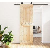Schiebetür mit Beschlag 70x210 cm Massivholz Kiefer - Vidaxl von VIDAXL