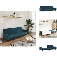 Vidaxl - Schlafsofa 2-Sitzer Blau Samt - Samtsofa - Schlafsofa - Gästebett - Wohnzimmersofa - Couch Vidaxl - Schlafsofa 2-Sitzer Blau Samt - Samtsofa - Schlafsofa - Gästebett - Wohnzimmersofa - Couch von VIDAXL