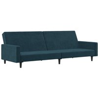 Schlafsofa 2-Sitzer Blau Samt Vidaxl von VIDAXL