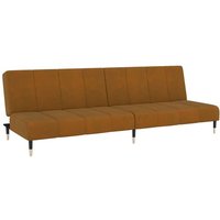 Schlafsofa 2-Sitzer Braun Samt Vidaxl von VIDAXL
