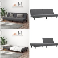 Vidaxl - Schlafsofa 2-Sitzer Dunkelgrau Samt - Samtsofa - Schlafsofa - Gästebett - Wohnzimmersofa - Couch - Home & Living Vidaxl - Schlafsofa 2-Sitzer Dunkelgrau Samt - Samtsofa - Schlafsofa - Gästebett - Wohnzimmersofa - Couch - Home & Living von VIDAXL