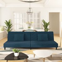 Schlafsofa 2-Sitzer mit 2 Kissen Blau Samt Vidaxl Schlafsofa 2-Sitzer mit 2 Kissen Blau Samt Vidaxl von VIDAXL