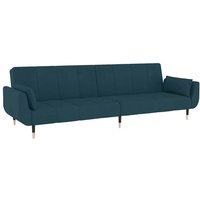 Schlafsofa 2-Sitzer mit 2 Kissen Blau Samt Vidaxl von VIDAXL