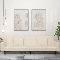 Vidaxl - Schlafsofa 2-Sitzer mit 2 Kissen Creme Samt 526127 Vidaxl - Schlafsofa 2-Sitzer mit 2 Kissen Creme Samt 526127 von VIDAXL