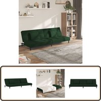 Vidaxl - Schlafsofa 2-Sitzer mit 2 Kissen Dunkelgrün Samt - Samtsofa - Schlafsofa - Gästebett - Wohnzimmersofa - Couchtisch Vidaxl - Schlafsofa 2-Sitzer mit 2 Kissen Dunkelgrün Samt - Samtsofa - Schlafsofa - Gästebett - Wohnzimmersofa - Couchtisch von VIDAXL