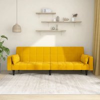 Schlafsofa 2-Sitzer mit 2 Kissen Gelb Samt Vidaxl Schlafsofa 2-Sitzer mit 2 Kissen Gelb Samt Vidaxl von VIDAXL