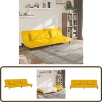 Vidaxl - Schlafsofa 2-Sitzer mit 2 Kissen Gelb Samt - Samtsofa - Schlafsofa - Gästebett - Wohnzimmersofa - Couch Vidaxl - Schlafsofa 2-Sitzer mit 2 Kissen Gelb Samt - Samtsofa - Schlafsofa - Gästebett - Wohnzimmersofa - Couch von VIDAXL