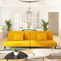 Schlafsofa 2-Sitzer mit 2 Kissen Gelb Samt Vidaxl Schlafsofa 2-Sitzer mit 2 Kissen Gelb Samt Vidaxl von VIDAXL