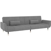 Vidaxl - Schlafsofa 2-Sitzer mit 2 Kissen Hellgrau Samt 700655 von VIDAXL