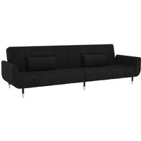 Vidaxl - Schlafsofa 2-Sitzer mit 2 Kissen Schwarz Samt Vidaxl - Schlafsofa 2-Sitzer mit 2 Kissen Schwarz Samt von VIDAXL