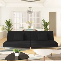 Vidaxl - Schlafsofa 2-Sitzer mit 2 Kissen Schwarz Stoff von VIDAXL