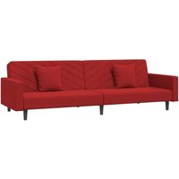 Vidaxl - Schlafsofa 2-Sitzer mit 2 Kissen Weinrot Samt Vidaxl - Schlafsofa 2-Sitzer mit 2 Kissen Weinrot Samt von VIDAXL