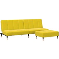 Vidaxl - Schlafsofa 2-Sitzer mit Fußhocker Gelb Samt von VIDAXL
