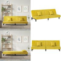 Vidaxl - Schlafsofa Gelb Samt - Samtsofa - Schlafsofa - Gästebett - Wohnzimmersofa - Sofa Mit Betfunktion - Home & Living Vidaxl - Schlafsofa Gelb Samt - Samtsofa - Schlafsofa - Gästebett - Wohnzimmersofa - Sofa Mit Betfunktion - Home & Living von VIDAXL