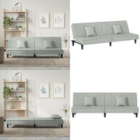 Vidaxl - Schlafsofa Hellgrau Samt - Samtsofa - Schlafsofa - Wohnlandschaft - Gästebett - Sofa Bett - Home & Living Vidaxl - Schlafsofa Hellgrau Samt - Samtsofa - Schlafsofa - Wohnlandschaft - Gästebett - Sofa Bett - Home & Living von VIDAXL