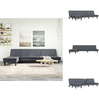 Vidaxl - Schlafsofa in L-Form Dunkelgrau 255x140x70 cm Samt - L-förmiges Schlafsofa - Samtsofa - Wohnzimmersofa - Gästebett - Schlafsofa Grau von VIDAXL