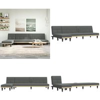 Vidaxl - Schlafsofa in L-Form Dunkelgrau 255x140x70 cm Stoff - L-förmiges Schlafsofa - Schlafcouch - Gästebett - Wohnraumgestaltung - Couchgarnitur Vidaxl - Schlafsofa in L-Form Dunkelgrau 255x140x70 cm Stoff - L-förmiges Schlafsofa - Schlafcouch - Gästebett - Wohnraumgestaltung - Couchgarnitur von VIDAXL