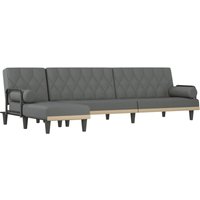 Schlafsofa in L-Form Dunkelgrau 260x140x70 cm Stoff Vidaxl Schlafsofa in L-Form Dunkelgrau 260x140x70 cm Stoff Vidaxl von VIDAXL