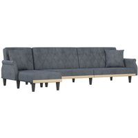 Vidaxl - Schlafsofa in L-Form Dunkelgrau 271x140x70 cm Samt Vidaxl - Schlafsofa in L-Form Dunkelgrau 271x140x70 cm Samt von VIDAXL