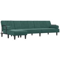 Vidaxl - Schlafsofa in L-Form Dunkelgrün 260x140x70 cm Samt von VIDAXL