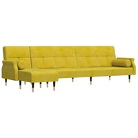 Schlafsofa in L-Form Gelb 271x140x70 cm Samt Vidaxl Schlafsofa in L-Form Gelb 271x140x70 cm Samt Vidaxl von VIDAXL