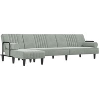 Vidaxl - Schlafsofa in L-Form Hellgrau 260x140x70 cm Samt Vidaxl - Schlafsofa in L-Form Hellgrau 260x140x70 cm Samt von VIDAXL