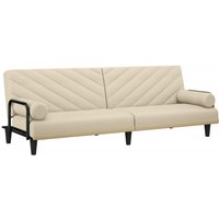 Schlafsofa mit Armlehnen Creme Stoff Vidaxl von VIDAXL
