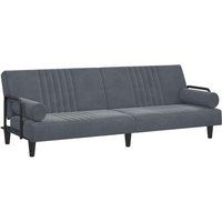 Schlafsofa mit Armlehnen Dunkelgrau Samt Vidaxl von VIDAXL