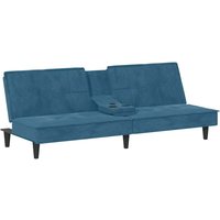 Schlafsofa mit Getränkehaltern Blau Samt Vidaxl Schlafsofa mit Getränkehaltern Blau Samt Vidaxl von VIDAXL