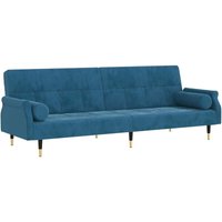 Schlafsofa mit Kissen Blau Samt Vidaxl Schlafsofa mit Kissen Blau Samt Vidaxl von VIDAXL