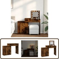 Vidaxl - Schminktisch mit LED-Beleuchtung Räuchereiche 115x37x110,5 cm - Schminktisch - Kosmetikschrank - Makeup Tisch - led Beleuchtung von VIDAXL