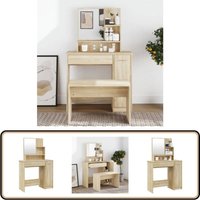 Vidaxl - Schminktisch mit Spiegel Sonoma-Eiche 86,5x35x136 cm - Schminktisch - Kosmetikschrank - Badezimmermöbel - Spiegelkommode - Makeup Tisch von VIDAXL