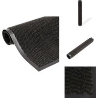Schmutzfangmatte Rechteckig Getuftet 90x150 cm Schwarz - Schmutzfangmatte - Eingangsmatte - Türmatte - Treppenmatte - Polypropylenmatte von VIDAXL