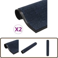 Schmutzfangmatten 2 Stk. Rechteckig Getuftet 40x60 cm Blau - Schmutzfangmatte - Eingangsmatte - Türmatte - Treppenmatte - Badezimmermatte von VIDAXL