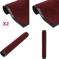 Schmutzfangmatten 2 Stk. Rechteckig Getuftet 80x120cm Rot - Schmutzfangmatte - Eingangsmatte - Türmatte - Treppenmatte - Teppich - Home & Living von VIDAXL