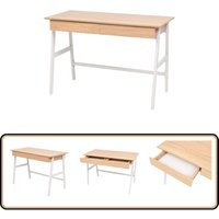 Vidaxl - Schreibtisch 110x55x75 cm Eichenbraun und Weiß - Bürotisch - Schreibtisch - Eichenschreibtisch - Weißer Schreibtisch - Computertisch von VIDAXL