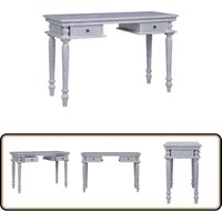 Schreibtisch 115x50x78 cm Massivholz Mahagoni - Mahagoni Tisch - Schreibtisch Modern - Bürostuhl - Home Office Möbel - Grauer Schreibtisch von VIDAXL