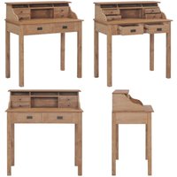 Vidaxl - Schreibtisch 90x50x100 cm Massivholz Teak - Holz Schreibtisch - Teak Tisch - Bürotisch - Schreibtisch Massiv - Rustikal Stil - Home & Living von VIDAXL