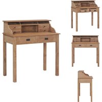 Vidaxl - Schreibtisch 90x50x100 cm Massivholz Teak - Holz Schreibtisch - Teak Tisch - Bürotisch - Schreibtisch Massiv - Rustikal Stil Vidaxl - Schreibtisch 90x50x100 cm Massivholz Teak - Holz Schreibtisch - Teak Tisch - Bürotisch - Schreibtisch Massiv - Rustikal Stil von VIDAXL