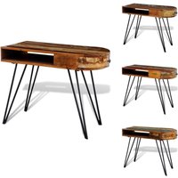 Vidaxl - Schreibtisch Altholz Massiv mit Eisenbeinen - Altholzmöbel - Vintage Schreibtisch - Retro Schreibtisch - Holz Schreibtisch - Industriel Stil von VIDAXL