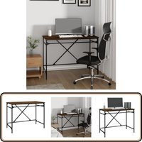 Schreibtisch Braun Eichen-Optik 100x50x75cm Holzwerkstoff Eisen - Bürotisch - Schreibtisch - Industriel Style - Eiche Optik - Holzwerkstoff von VIDAXL