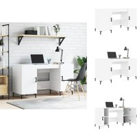 Schreibtisch Hochglanz-Weiß 140x50x75 cm Holzwerkstoff - Schreibtisch - Bürotisch - Home Office - Arbeitsplatz - Weißer Schreibtisch von VIDAXL
