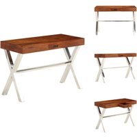 Vidaxl - Schreibtisch Massivholz mit Honigfarbenem Finish 110x50x76 cm - Holz Schreibtisch - Esstisch - Home Office - Retro Schreibtisch - Bürostuhl Vidaxl - Schreibtisch Massivholz mit Honigfarbenem Finish 110x50x76 cm - Holz Schreibtisch - Esstisch - Home Office - Retro Schreibtisch - Bürostuhl von VIDAXL