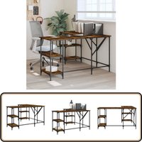 Schreibtisch Räuchereiche 139x139x75 cm Holzwerkstoff - Bürotisch - Schreibtisch - Holzwerkstoff - Schreibtisch L-form - Industriel Style von VIDAXL