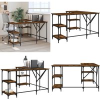 Vidaxl - Schreibtisch Räuchereiche 139x139x75 cm Holzwerkstoff - Bürotisch - Schreibtisch - Holzwerkstoff - Schreibtisch L-form - Industriel Style von VIDAXL