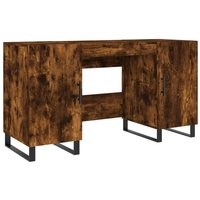 Vidaxl - Schreibtisch Räuchereiche 140x50x75 cm Holzwerkstoff Braun von BONNEVIE