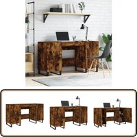 Vidaxl - Schreibtisch Räuchereiche 140x50x75 cm Holzwerkstoff - Bürotisch - Schreibtisch - Home Office - Arbeitsplatz - Holzwerkstoffmöbel von VIDAXL