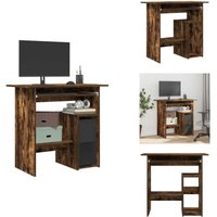 Schreibtisch Räuchereiche 80x45x74 cm Holzwerkstoff - Holz Schreibtisch - Bürotisch - Schreibtisch Modern - Schreibtisch Braun - Home Office Möbel von VIDAXL