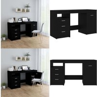 Vidaxl - Schreibtisch Schwarz 140x50x76 cm Holzwerkstoff - Schwarzer Schreibtisch - Holzwerkstoff Schreibtisch - Schreibtisch Mit Schubladen von VIDAXL
